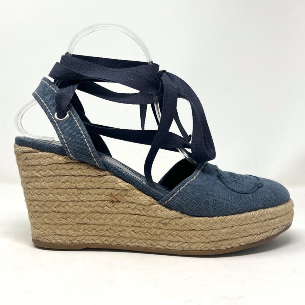 Prada Denim Espadrilles Platforms Sandals EU40 US9.5-10 - Picture 6 of 10